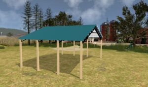 40' x 30' x 14' Open Pole Barn Installed