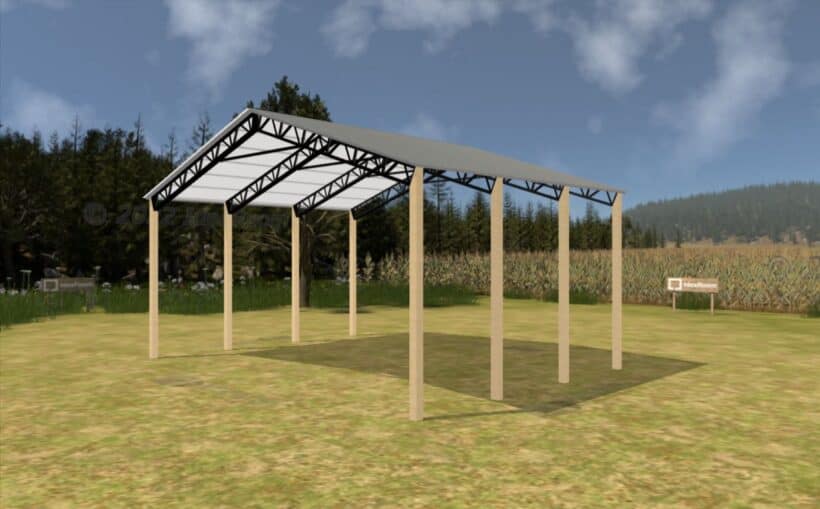 Keen'S Buildings, 40' X 30' X 16' Open Pole Barn Installed, Kpb-403016-Op