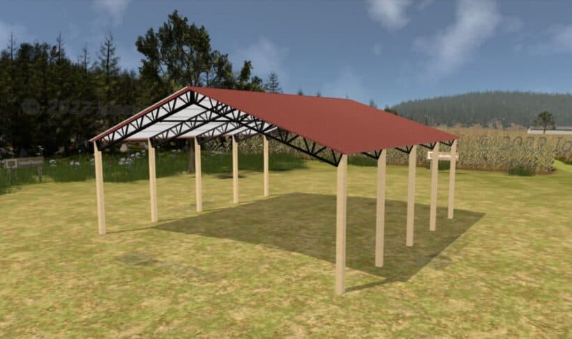 Keen'S Buildings, 40' X 40' X 12' Open Pole Barn Installed, Kpb-404012-Op