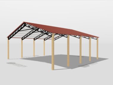 Keen's Buildings, 34' x 40' x 12' Open Pole Barn Installed, KPB-344012-OP