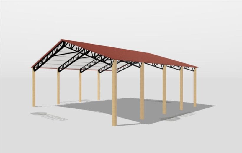 Keen'S Buildings, 40' X 40' X 12' Open Pole Barn Installed, Kpb-404012-Op