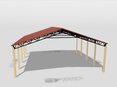 Keen's Buildings, 34' x 40' x 12' Open Pole Barn Installed, KPB-344012-OP