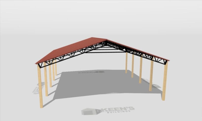 Keen'S Buildings, 40' X 40' X 12' Open Pole Barn Installed, Kpb-404012-Op