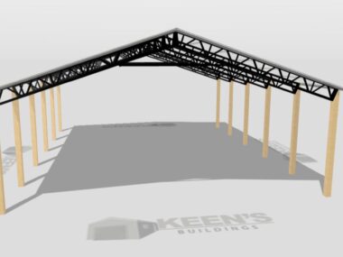 Keen's Buildings, 40' x 50' x 12' Open Pole Barn Installed, KPB-405012-OP