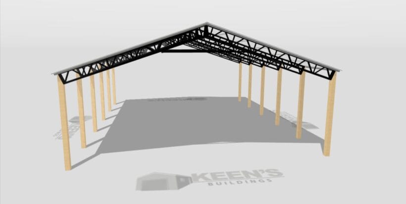 Keen'S Buildings, 40' X 50' X 14' Open Pole Barn Installed, Kpb-405014-Op
