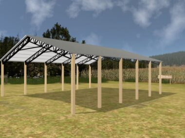 Keen's Buildings, 40' x 50' x 12' Open Pole Barn Installed, KPB-405012-OP