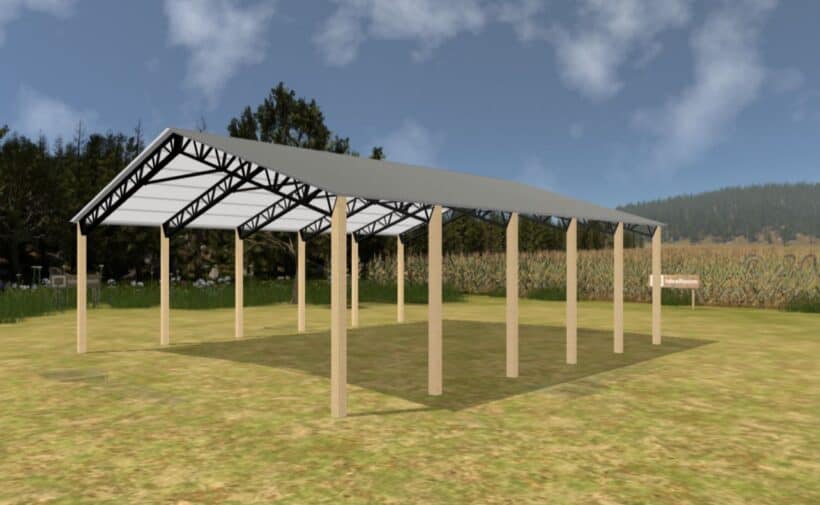 Keen'S Buildings, 40' X 50' X 14' Open Pole Barn Installed, Kpb-405014-Op
