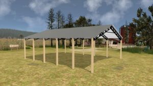 40' x 50' x 12' Open Pole Barn Installed