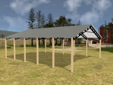 Keen's Buildings, 40' x 50' x 12' Open Pole Barn Installed, KPB-405012-OP