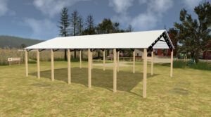 34' x 60' x 12' Open Pole Barn Installed