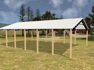 Keen's Buildings, 34' x 60' x 12' Open Pole Barn Installed, KPB-346012-OP