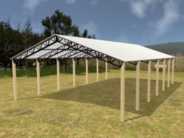 Keen's Buildings, 34' x 60' x 12' Open Pole Barn Installed, KPB-346012-OP