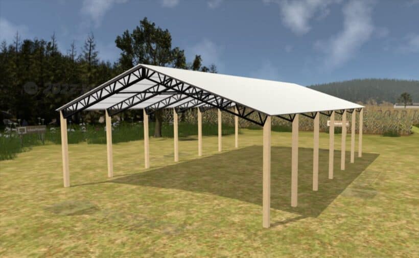 Keen'S Buildings, 40' X 60' X 14' Open Pole Barn Installed, Kpb-406014-Op