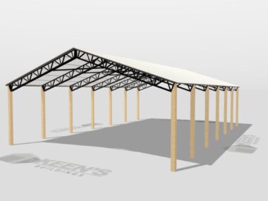 Keen's Buildings, 34' x 60' x 12' Open Pole Barn Installed, KPB-346012-OP