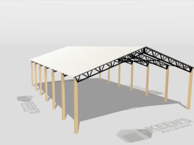 Keen's Buildings, 34' x 60' x 12' Open Pole Barn Installed, KPB-346012-OP