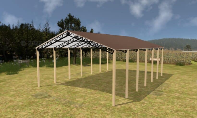 Keen'S Buildings, 40' X 60' X 16' Open Pole Barn Installed, Kpb-406016-Op