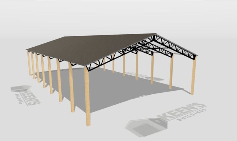 Keen'S Buildings, 40' X 70' X 14' Open Pole Barn Installed, Kpb-407014-Op
