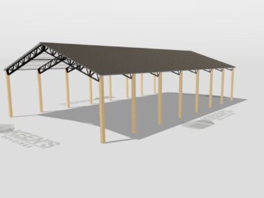 Keen's Buildings, 34' x 70' x 12' Open Pole Barn Installed, KPB-347012-OP