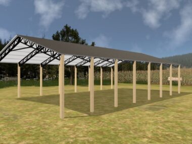 Keen's Buildings, 34' x 70' x 12' Open Pole Barn Installed, KPB-347012-OP