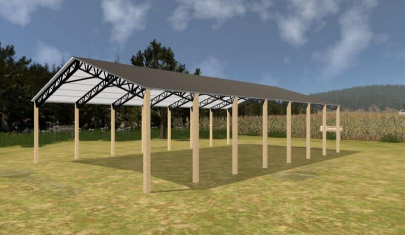 Keen'S Buildings, 40' X 70' X 14' Open Pole Barn Installed, Kpb-407014-Op