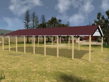 Keen's Buildings, 34' x 80' x 14' Open Pole Barn Installed, KPB-348014-OP