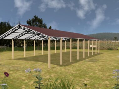 Keen's Buildings, 34' x 80' x 14' Open Pole Barn Installed, KPB-348014-OP