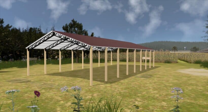 Keen'S Buildings, 40' X 80' X 12' Open Pole Barn Installed, Kpb-408012-Op