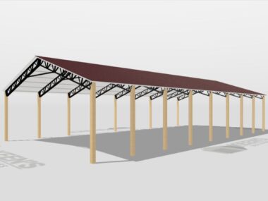 Keen's Buildings, 34' x 80' x 14' Open Pole Barn Installed, KPB-348014-OP