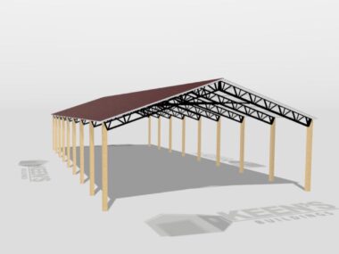 Keen's Buildings, 34' x 80' x 14' Open Pole Barn Installed, KPB-348014-OP