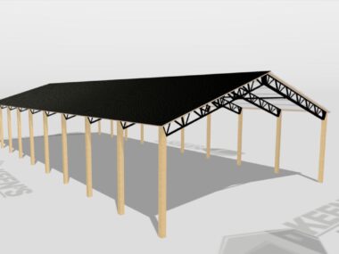 Keen's Buildings, 40' x 100' x 14' Open Pole Barn Installed, KPB-4010014-OP