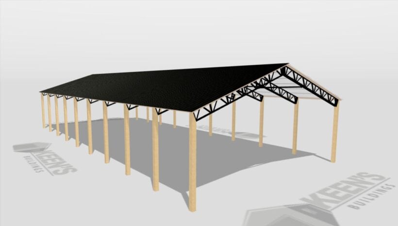 Keen'S Buildings, 40' X 90' X 12' Open Pole Barn Installed, Kpb-409012-Op