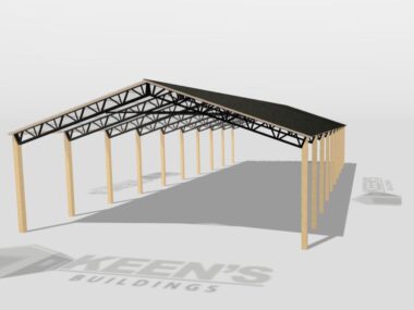 Keen's Buildings, 40' x 100' x 14' Open Pole Barn Installed, KPB-4010014-OP