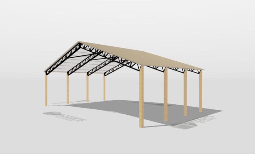 Keen'S Buildings, 46' X 30' X 14' Open Pole Barn Installed, Kpb-463014-Op