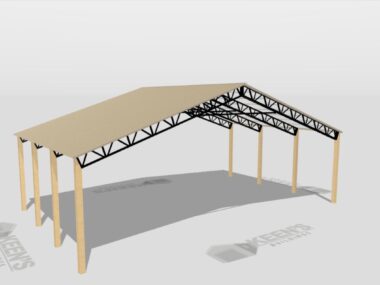Keen's Buildings, 50' x 30' x 14' Open Pole Barn Installed, KPB-503014-OP