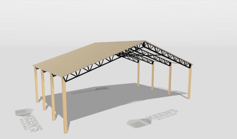Keen'S Buildings, 46' X 30' X 14' Open Pole Barn Installed, Kpb-463014-Op