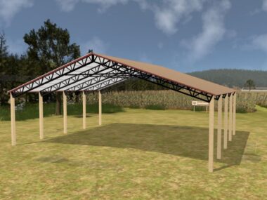 Keen's Buildings, 50' x 40' x 12' Open Pole Barn Installed, KPB-504012-OP