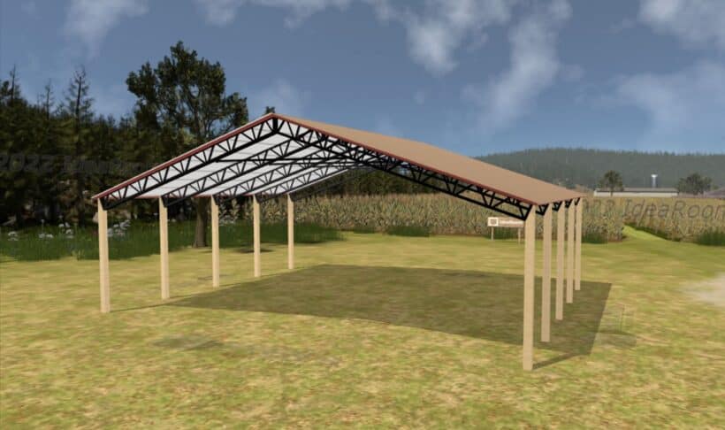 Keen'S Buildings, 50' X 40' X 12' Open Pole Barn Installed, Kpb-504012-Op