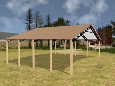 Keen's Buildings, 50' x 40' x 12' Open Pole Barn Installed, KPB-504012-OP