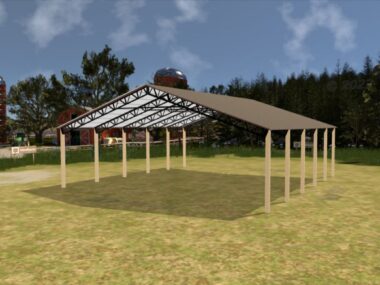 Keen's Buildings, 50' x 50' x 14' Open Pole Barn Installed, KPB-505014-OP