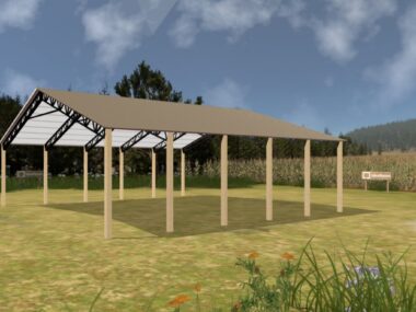 Keen's Buildings, 50' x 50' x 14' Open Pole Barn Installed, KPB-505014-OP