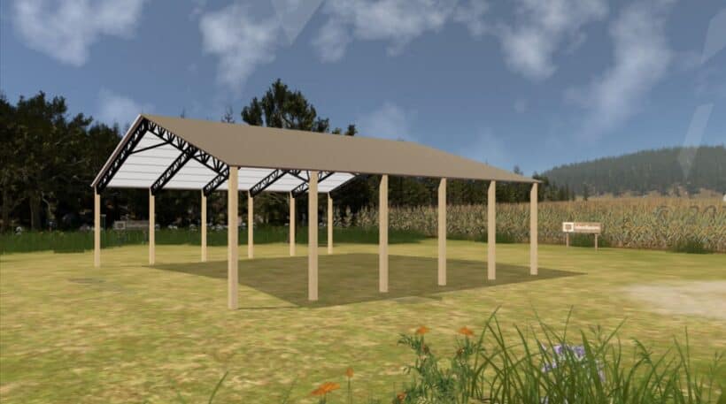 Keen'S Buildings, 50' X 50' X 14' Open Pole Barn Installed, Kpb-505014-Op