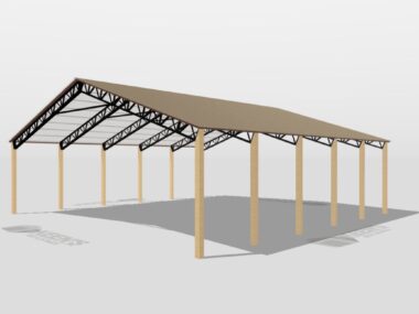 Keen's Buildings, 50' x 50' x 14' Open Pole Barn Installed, KPB-505014-OP