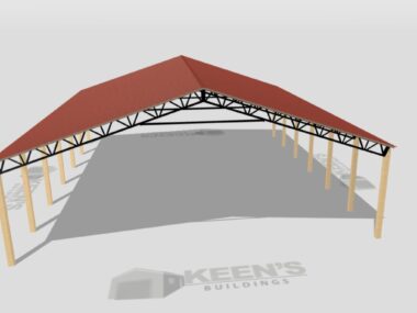 Keen's Buildings, 50' x 60' x 14' Open Pole Barn Installed, KPB-506014-OP