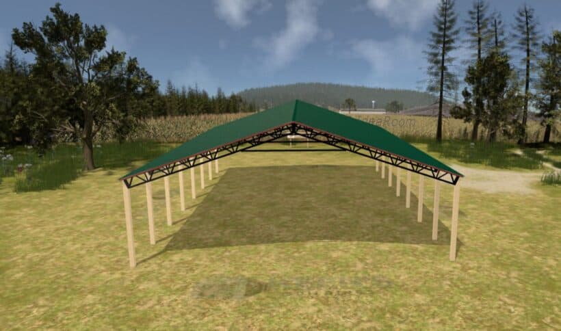 Keen'S Buildings, 50' X 70' X 12' Open Pole Barn Installed, Kpb-507012-Op