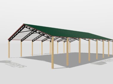 Keen's Buildings, 50' x 70' x 14' Open Pole Barn Installed, KPB-507014-OP