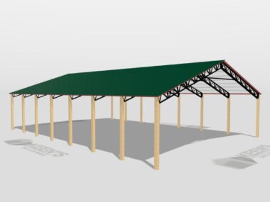 Keen's Buildings, 50' x 70' x 14' Open Pole Barn Installed, KPB-507014-OP