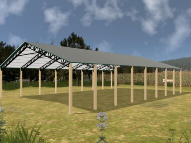 Keen's Buildings, 50' x 80' x 14' Open Pole Barn Installed, KPB-508014-OP