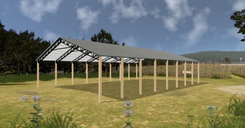 Keen'S Buildings, 50' X 80' X 12' Open Pole Barn Installed, Kpb-508012-Op