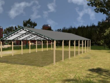 Keen's Buildings, 50' x 80' x 14' Open Pole Barn Installed, KPB-508014-OP