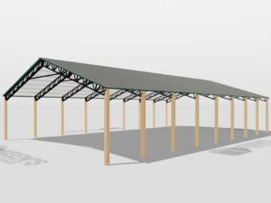 Keen's Buildings, 50' x 80' x 14' Open Pole Barn Installed, KPB-508014-OP